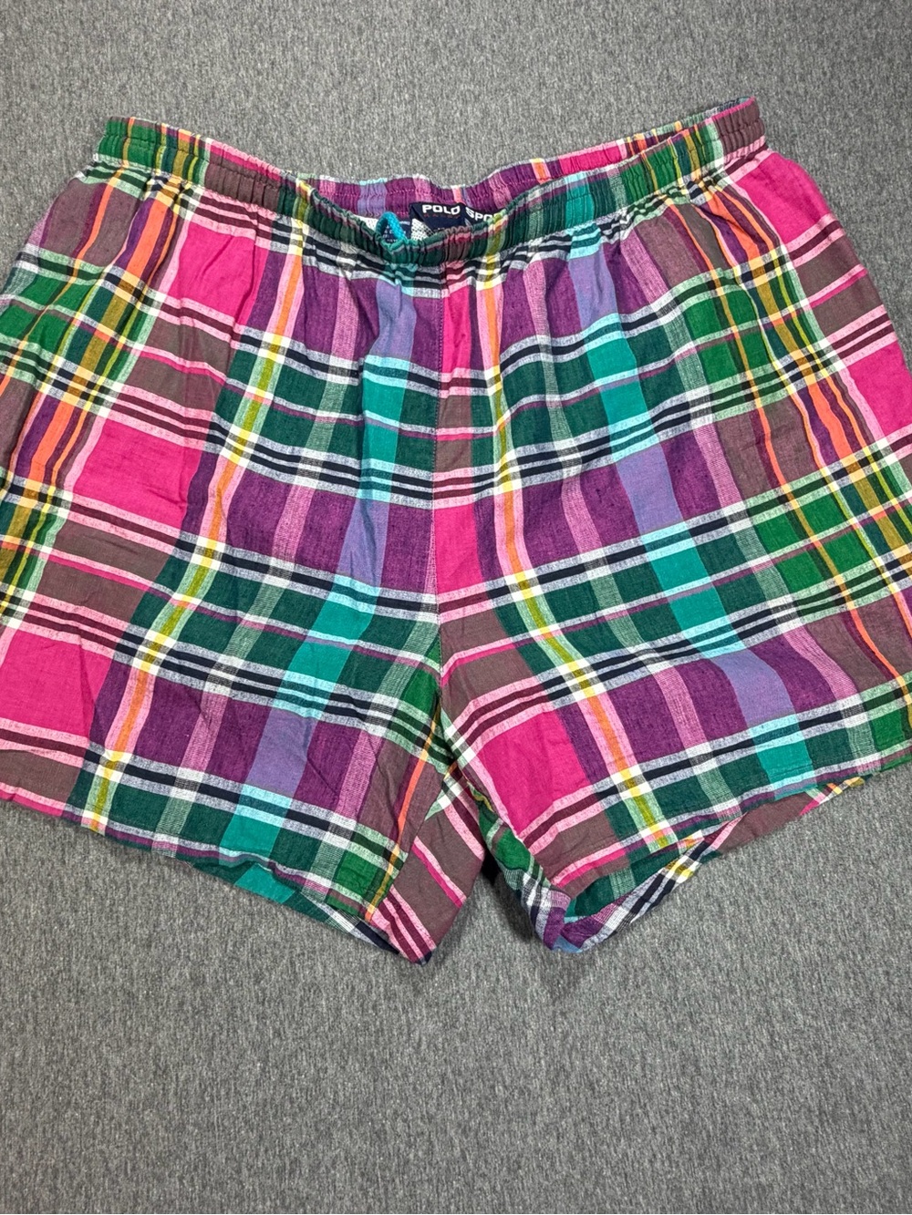 Polo Sport by Ralph Lauren Men’s 90s Vintage Plaid Swim Trunks Bathing Suit XL